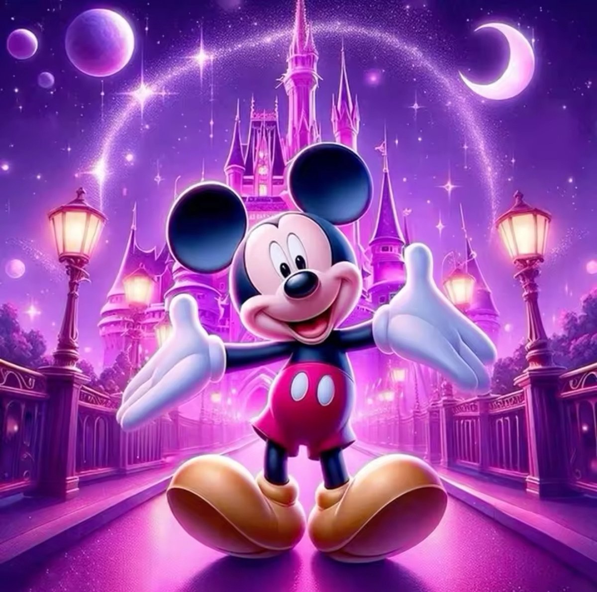 Diamond painting Disney Mickey Mouse 50x50 ronde steentjes